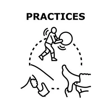 Different practices for health, exercise, and physical therapy Stock Illustration