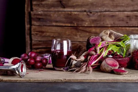 Different products from beetroot Stock Photos