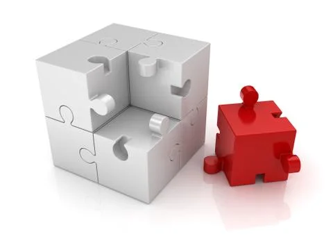 Different Puzzle Piece Illustrazione stock