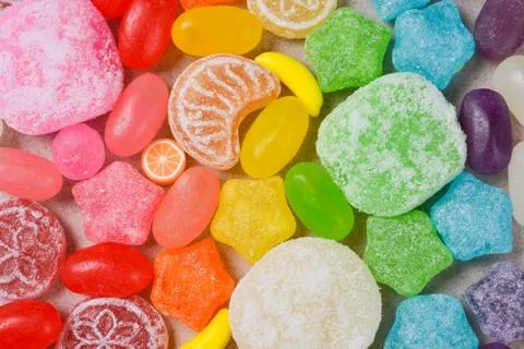 Different rainbow candies Stock Photos