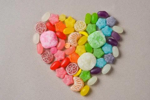Different rainbow candies Stock Photos