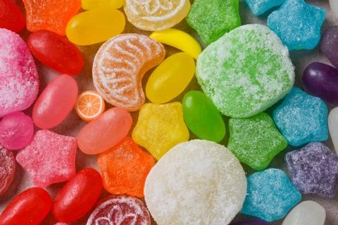 Different rainbow candies Stock Photos