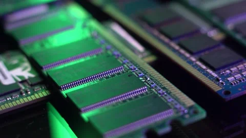 Different RAM Memory Modules, Computer Hardware Close Up Stock Footage 327615721