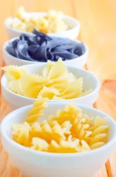 Different raw pasta Stock Photos