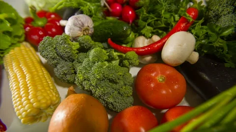 Different raw vegetables Stock Footage 68571195