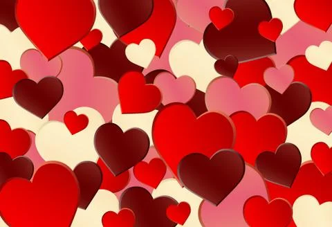 Different Red Heart Shape Background Stock Illustration