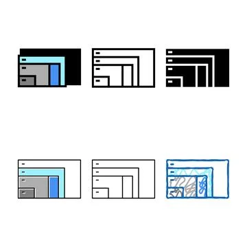 Different resolution and diagonal computer monitor color icon looks vector 스톡 일러스트