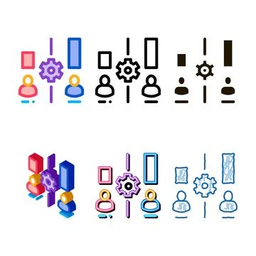 Different resources designs of people icon vector outline イラスト素材