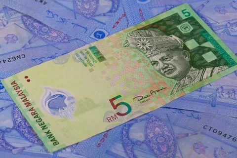 Different ringgit banknotes from malaysia Stock Photos