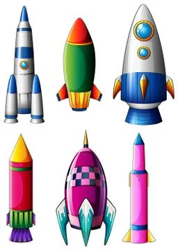 Different rocket designs 스톡 일러스트