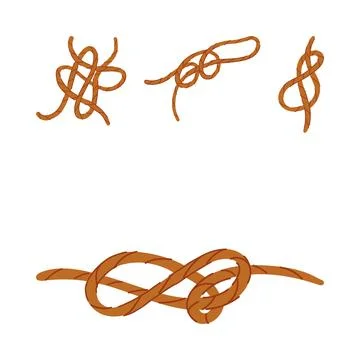 Different rope knots and tangles concept Stock Illustration