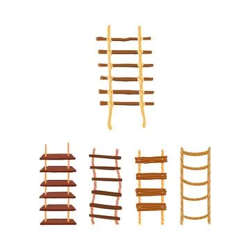 Different rope ladders for climbing and adventure concept Stock Illustration