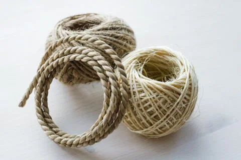 Different ropes on white background Foto stock