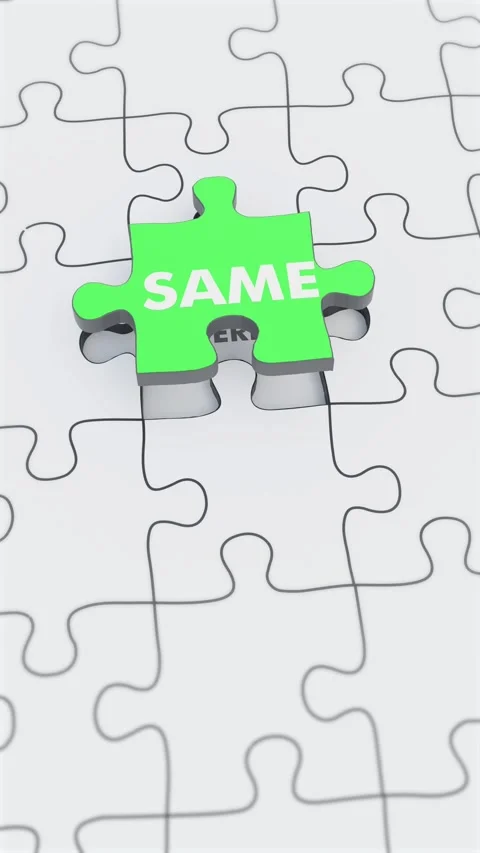 Different Same Jigsaw puzzle assembled Vertical Video Stock Footage 301689124