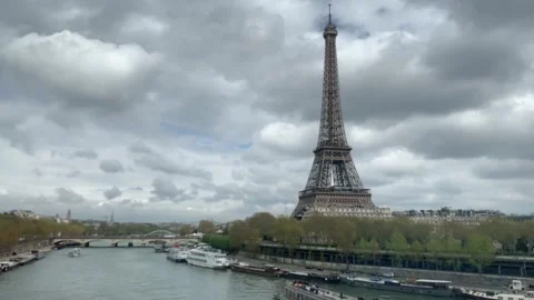 Different scenes of Paris as seen from a moving subway train in exterior Stock Footage 145173945