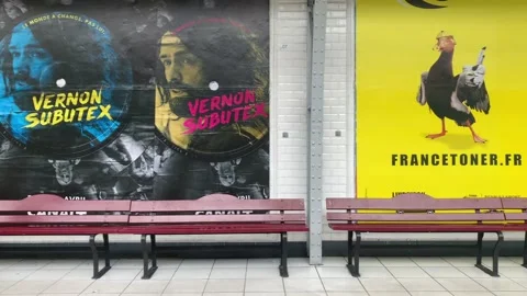 Different scenes of Paris as seen from a moving subway train in exterior Stock Footage 145173957