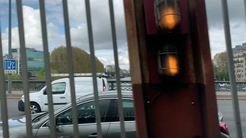 Different scenes of Paris as seen from a moving subway train in exterior Stock Footage 145173989