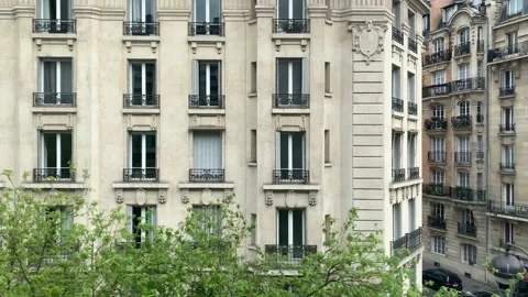 Different scenes of Paris as seen from a moving subway train in exterior Stock Footage 145177918