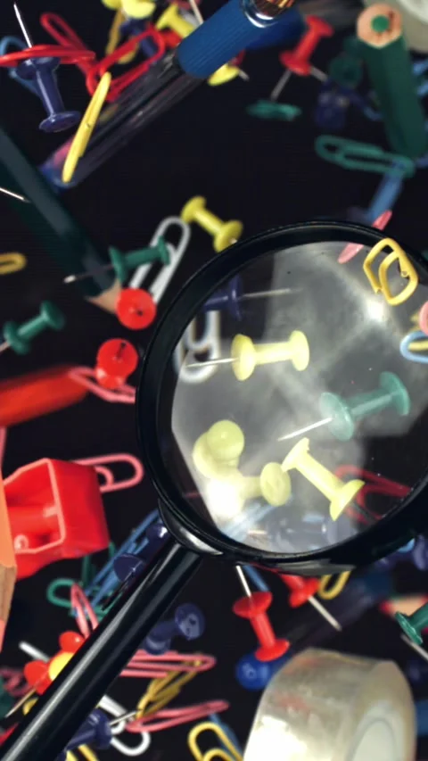 Different school tools fly up and down. Back to school. Filmed on a high-speed Stock Footage 335377758