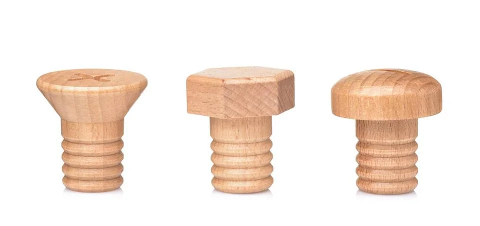 Different screw shape wall hook knobs Three different screw shape wall hoo... Foto stock