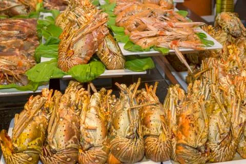 Different seafood close-up Stock Photos