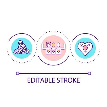 Different sexual orientation loop concept icon Illustrazione stock
