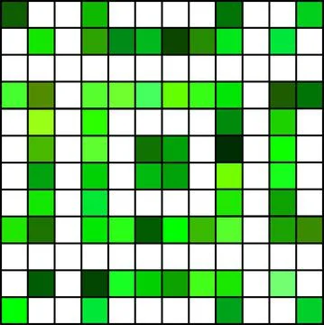 Different Shades Of Green Puzzle Stock Illustration