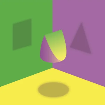 Different Shadows From Same Object Circle Square Triangle Point Of View Illustrazione stock