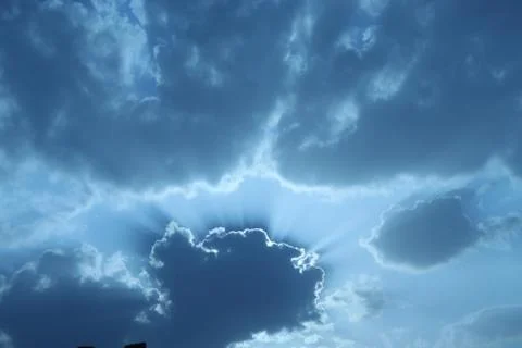 Different shape in blue sky Stock Photos