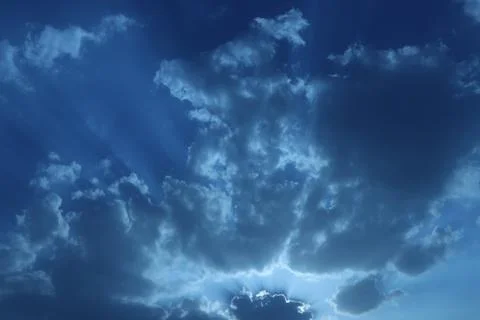 Different shape in blue sky Stock Photos