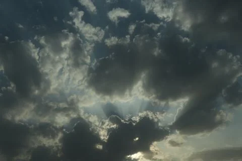 Different shape in blue sky Stock Photos