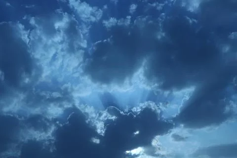 Different shape in blue sky Stock Photos