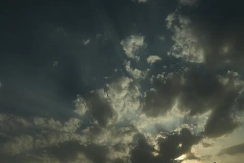 Different shape in blue sky Stock Photos