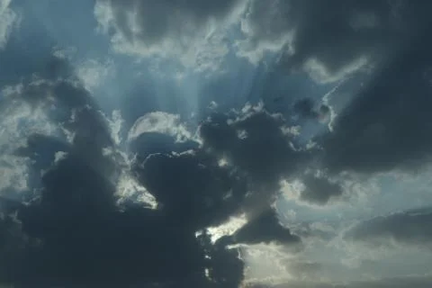 Different shape in blue sky Stock Photos