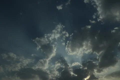 Different shape in blue sky Stock Photos