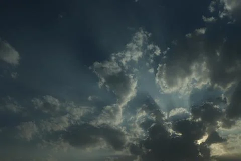 Different shape in blue sky Stock Photos