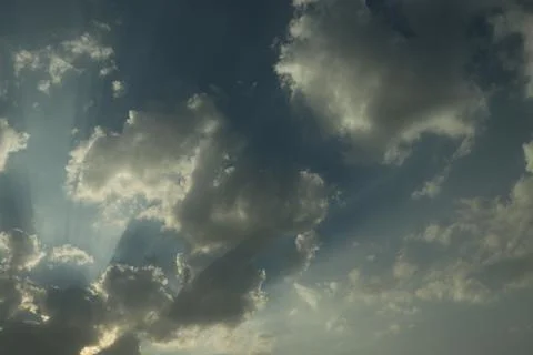 Different shape in blue sky Stock Photos