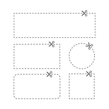 Different shape coupon borders Stock Illustration