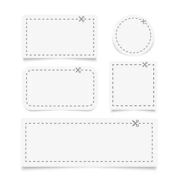 Different shape coupon borders Stock Illustration