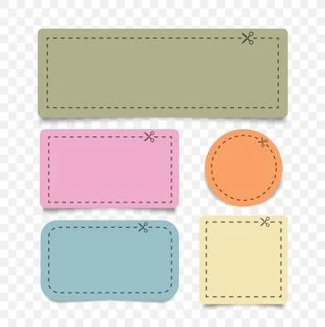 Different shape coupon borders Stock Illustration