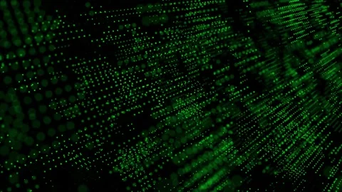 Different shape on digital screen or ledscreen lines and flickering particles Stock Footage 280251773
