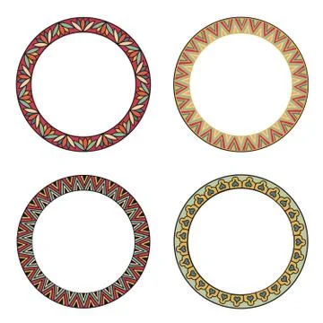 Different shape frames in doodle style. Retro border collection. Stock Illustration