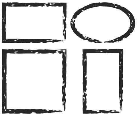 Different Shape Frames. Grunge Style Stock Illustration