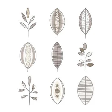 Different Shape Leaf Set Stock Illustration