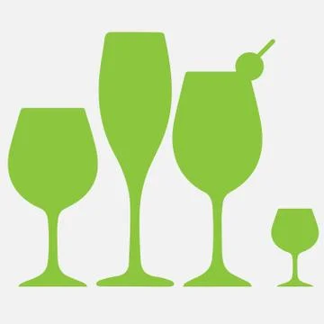 Different shapes and sizes of glasses Stock Illustration