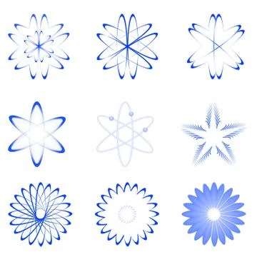 Different shapes of atom Stock Illustration