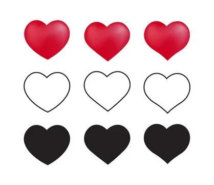 Different shapes of heart Stock-Illustration