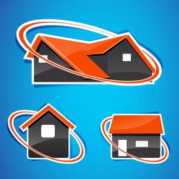 Different shapes of homes Stock-Illustration