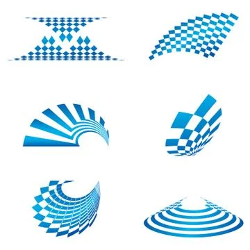 Different shapes of logo Illustrazione stock