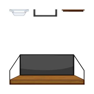 Different shelves and bookcase displaying a minimalist storage concept Stock Illustration